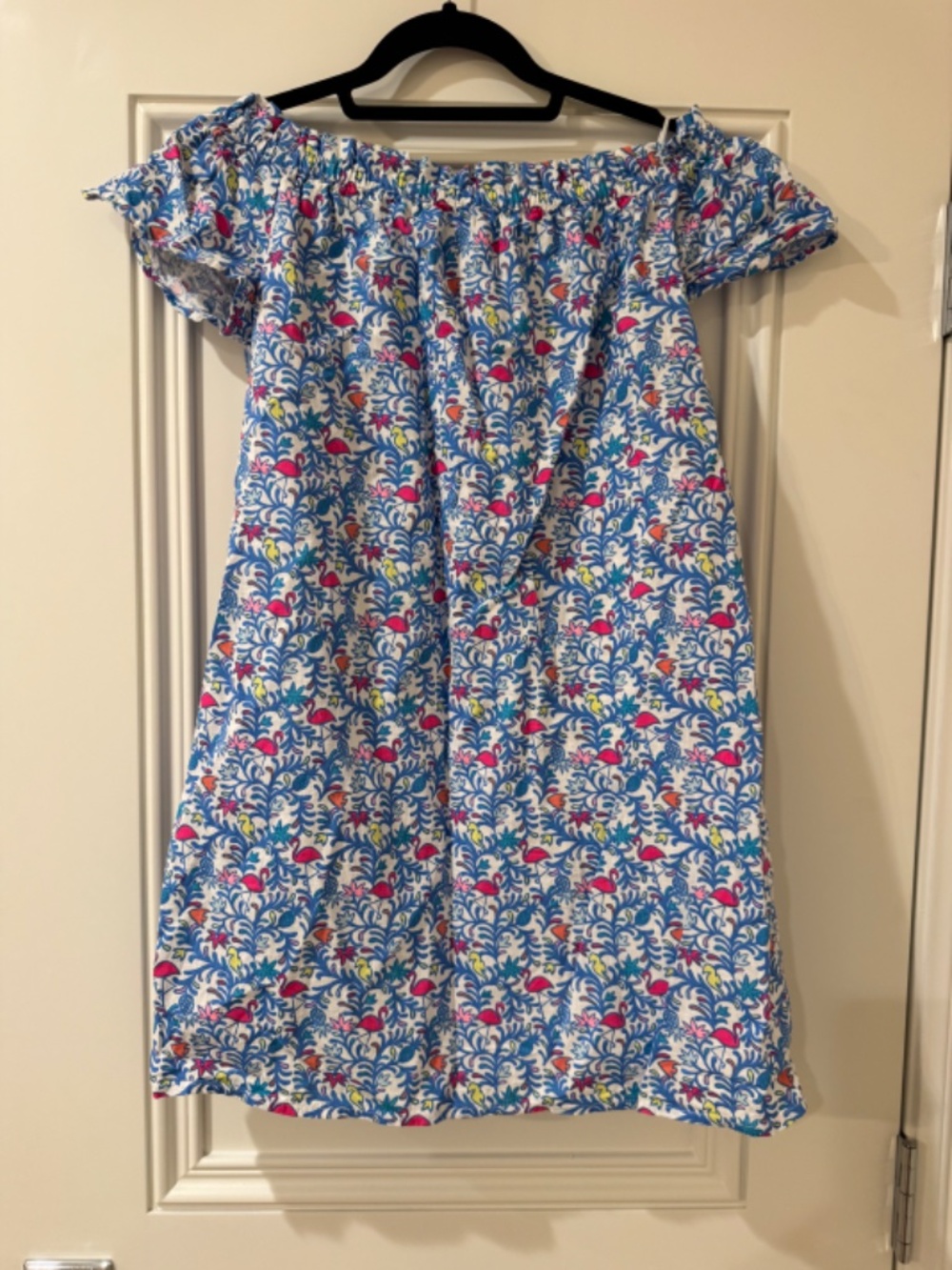 Vineyard Vines Off-the-Shoulder dress, flamingo print